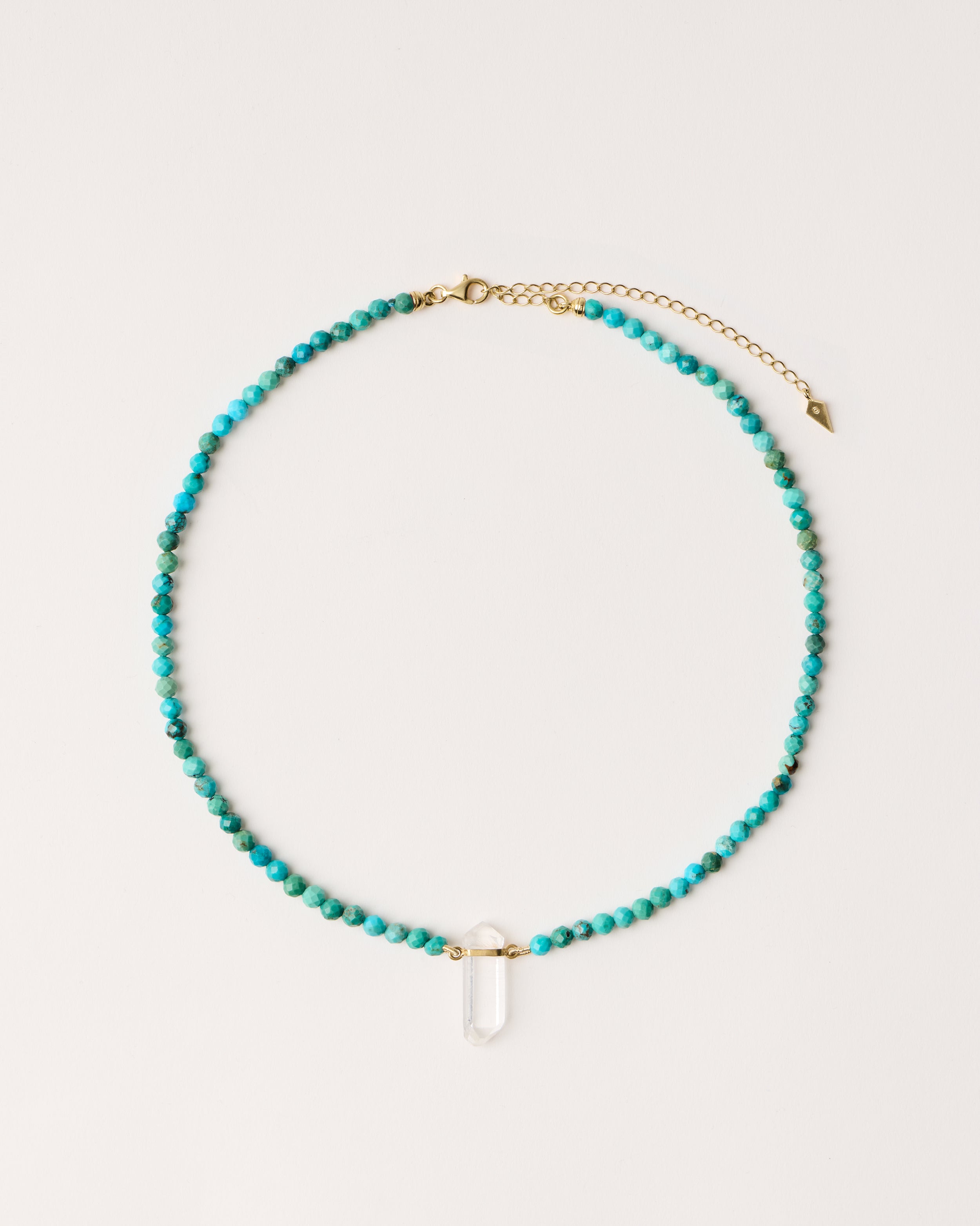 ENCARA AZURA Turquoise Necklace with Clear Quartz | MELINDAWOLF